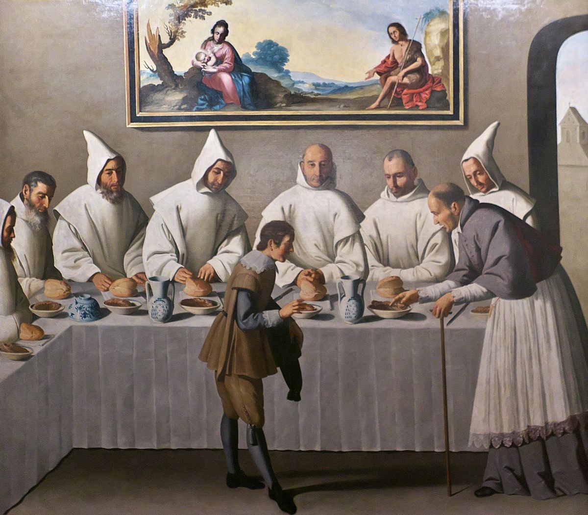 San Hugo en el refectorio de los cartujos, de Zurbarán
